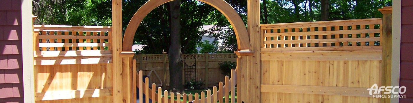 Wood Walk Through Gates by AFSCO Fence